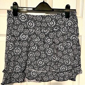 Ann Taylor Loft Medium black and white; two tiered ruffle skirt